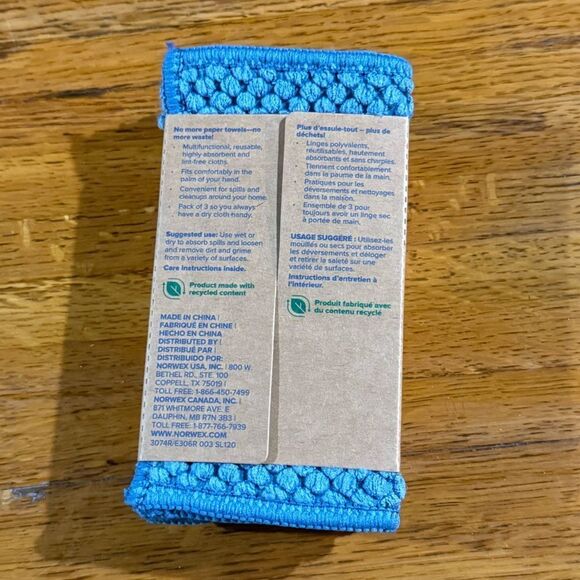 Norwex Counter Cloths Light Blue Set of 3 NWT - Picture 3 of 10